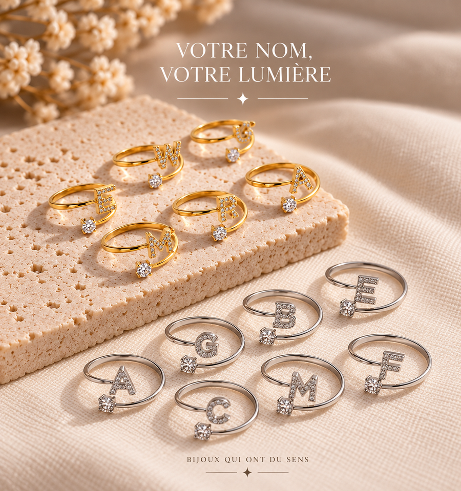 Bague Initiale Ajustable