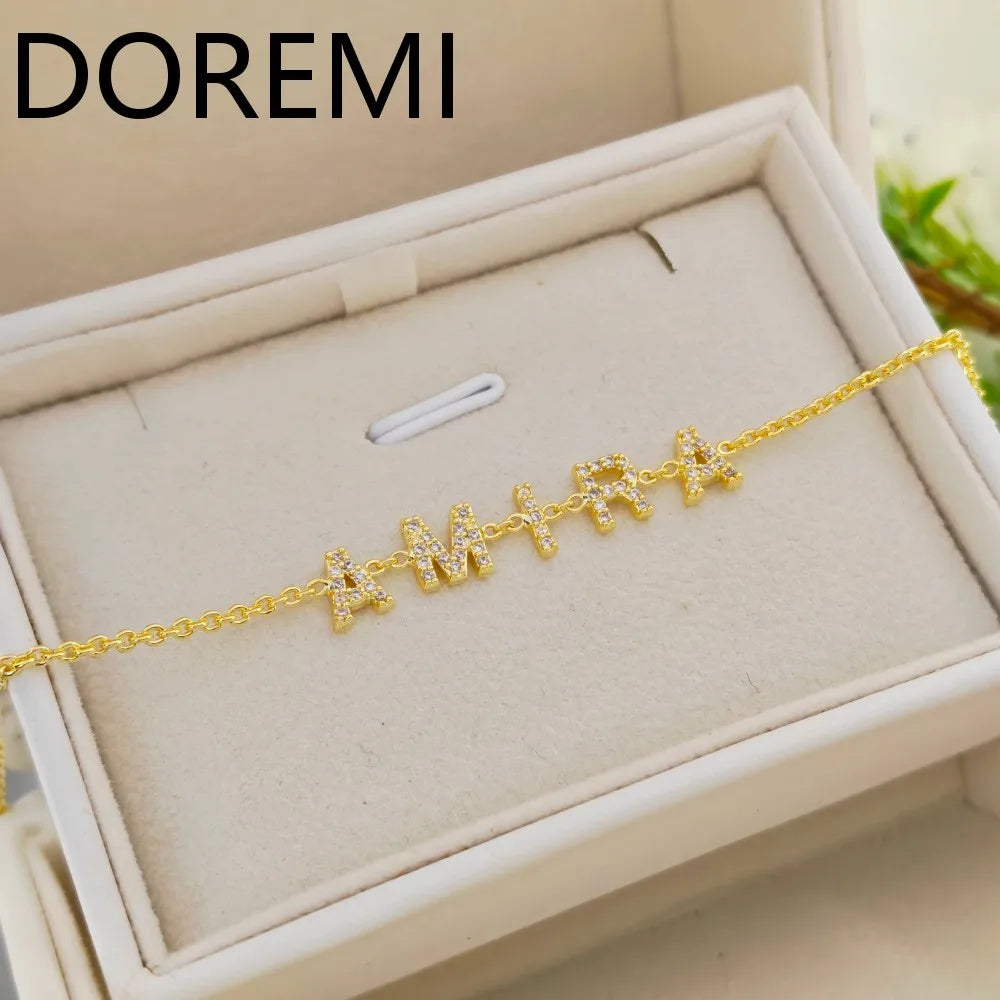 Bracelet Prénom Personnalisé — Lettres en Cristal