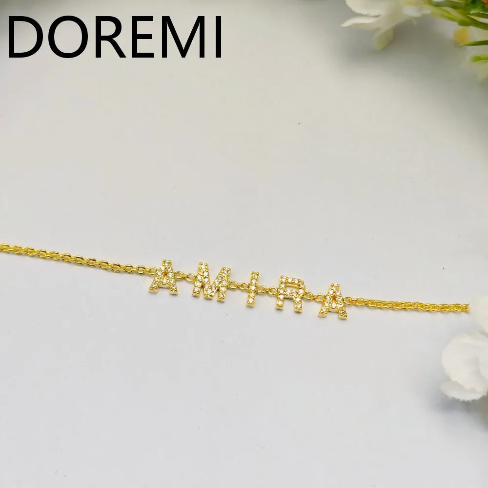 Bracelet Prénom Personnalisé — Lettres en Cristal