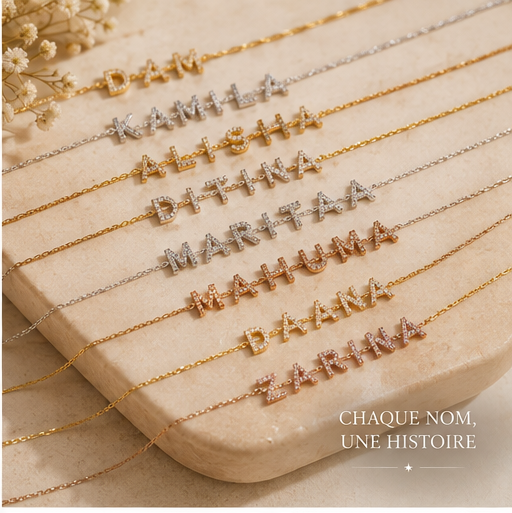 Collier Prénom Personnalisé — Lettres en Cristal